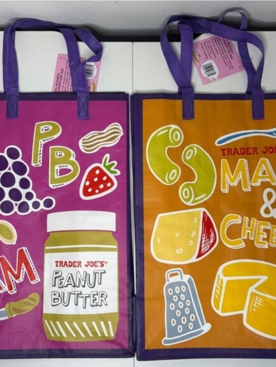 Trader Joe'S Handbags - NWT- Trader Joe's. Plastic Orange Mac & Cheese Reusable Tote Bag